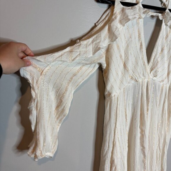 Free People Huxley Metallic Striped Open Back Maxi dress - Picture 3 of 8